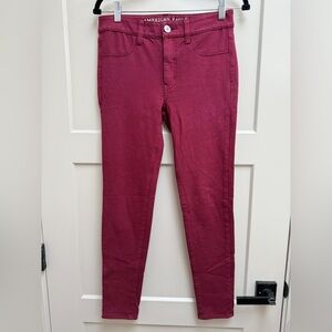 American Eagle Outfitters Maroon Super Stretch Jeggings